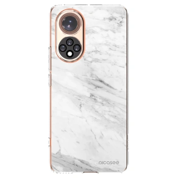 Picasee silikonowe przeźroczyste etui na Honor 50 5G - White marble
