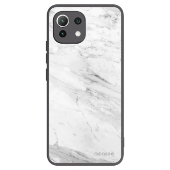 Picasee silikonowe czarne etui na Xiaomi 11 Lite 5G NE - White marble