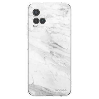 Picasee silikonowe przeźroczyste etui na Vivo Y33s - White marble