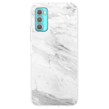 Picasee silikonowe przeźroczyste etui na Motorola Moto G60 - White marble