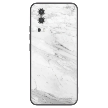 Picasee silikonowe czarne etui na Vivo Y72 5G - White marble