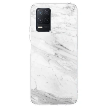 Picasee silikonowe przeźroczyste etui na Realme 8 5G - White marble