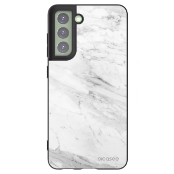 Picasee silikonowe czarne etui na Samsung Galaxy S21 FE 5G - White marble