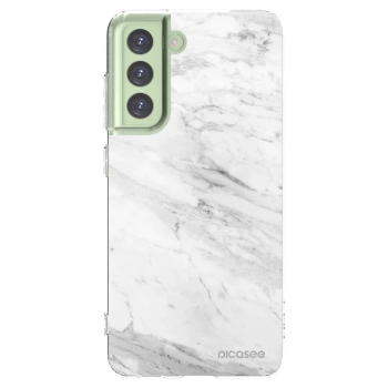 Picasee silikonowe przeźroczyste etui na Samsung Galaxy S21 FE 5G - White marble