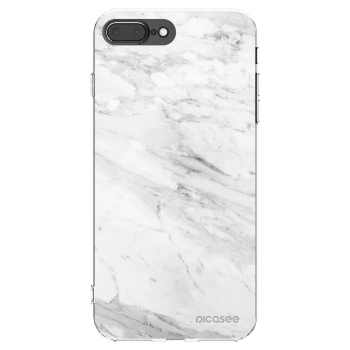 Picasee silikonowe przeźroczyste etui na Apple iPhone 7 Plus - White marble