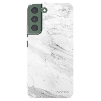 Picasee silikonowe przeźroczyste etui na Samsung Galaxy S22+ 5G - White marble