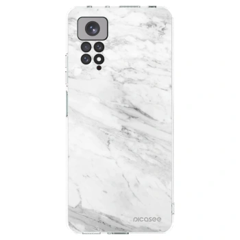 Picasee silikonowe przeźroczyste etui na Xiaomi Redmi Note 11 - White marble