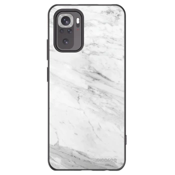Picasee silikonowe czarne etui na Xiaomi Redmi Note 11S 4G - White marble