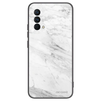 Picasee silikonowe czarne etui na Realme GT Master Edition 5G - White marble