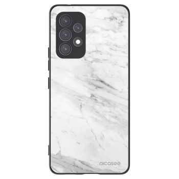 Picasee silikonowe czarne etui na Samsung Galaxy A53 5G A536 - White marble