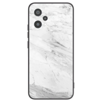 Picasee silikonowe czarne etui na Realme 9 Pro 5G - White marble
