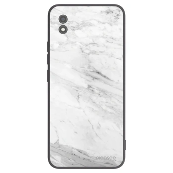 Picasee silikonowe czarne etui na Realme C11 (2021) - White marble