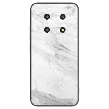 Picasee silikonowe czarne etui na Honor Magic4 Lite 5G - White marble
