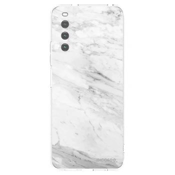 Picasee silikonowe przeźroczyste etui na Sony Xperia 10 IV 5G - White marble