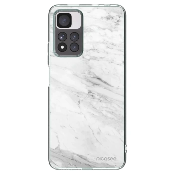 Picasee silikonowe przeźroczyste etui na Xiaomi Redmi Note 11 Pro+ 5G - White marble