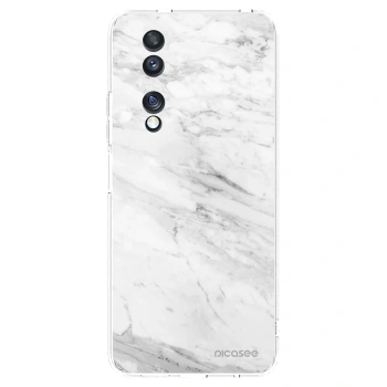 Picasee silikonowe przeźroczyste etui na Honor 70 - White marble