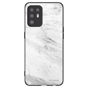 Picasee silikonowe czarne etui na OPPO A94 5G - White marble