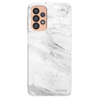 Picasee silikonowe przeźroczyste etui na Samsung Galaxy A23 A236B 5G - White marble