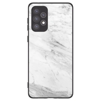 Picasee silikonowe czarne etui na Samsung Galaxy A73 5G - White marble