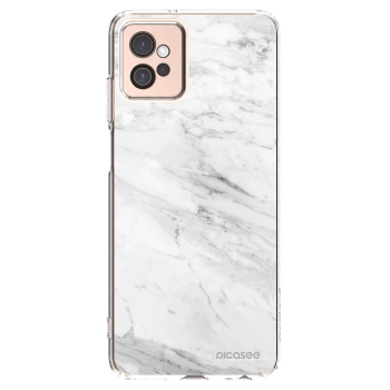 Picasee silikonowe przeźroczyste etui na Motorola Moto G32 - White marble