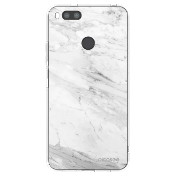Picasee silikonowe przeźroczyste etui na Xiaomi Redmi A1 - White marble