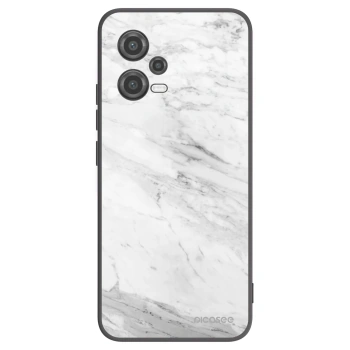 Picasee silikonowe czarne etui na Xiaomi Poco X5 - White marble