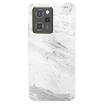 Picasee silikonowe czarne etui na Xiaomi Poco X5 Pro - White marble