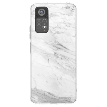 Picasee silikonowe przeźroczyste etui na Xiaomi Redmi Note 11S 5G - White marble