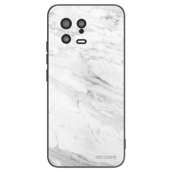 Picasee silikonowe czarne etui na Xiaomi 13 - White marble