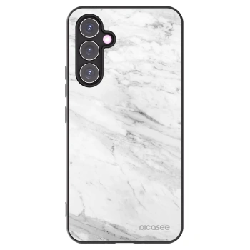 Picasee silikonowe czarne etui na Samsung Galaxy A54 5G A546B - White marble
