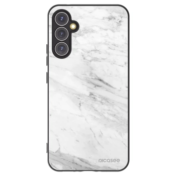 Picasee silikonowe czarne etui na Samsung Galaxy A34 5G A346B - White marble