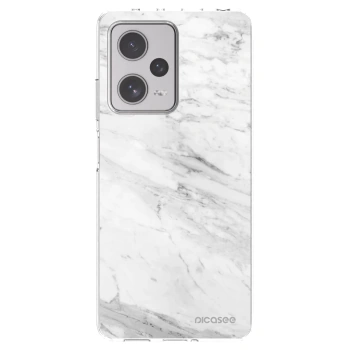 Picasee silikonowe przeźroczyste etui na Xiaomi Redmi Note 12 Pro+ 5G - White marble