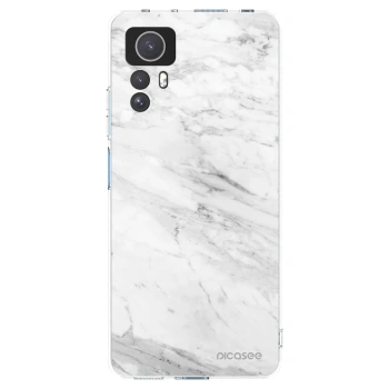 Picasee silikonowe przeźroczyste etui na Xiaomi Redmi Note 12S - White marble