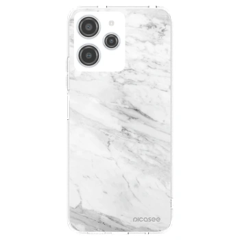 Picasee silikonowe przeźroczyste etui na Xiaomi Redmi 12 4G - White marble
