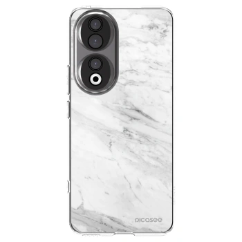 Picasee silikonowe przeźroczyste etui na Honor 90 5G - White marble