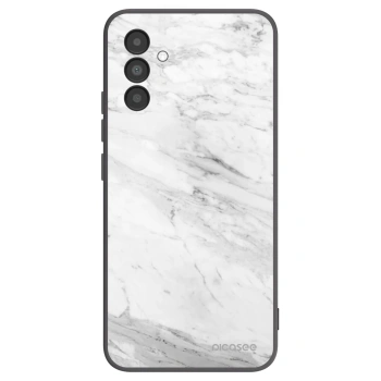 Picasee silikonowe czarne etui na Samsung Galaxy A04s A047F - White marble