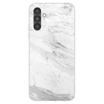 Picasee silikonowe przeźroczyste etui na Samsung Galaxy A04s A047F - White marble