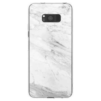 Picasee silikonowe przeźroczyste etui na Samsung Galaxy S8 G950F - White marble