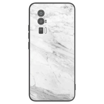 Picasee silikonowe czarne etui na Xiaomi Poco F5 Pro 5G - White marble
