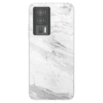 Picasee silikonowe przeźroczyste etui na Xiaomi Poco F5 Pro 5G - White marble