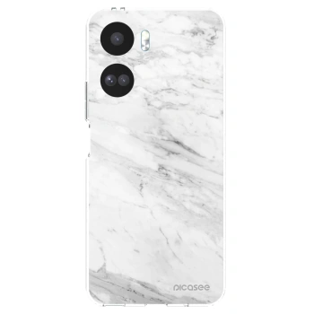 Picasee silikonowe przeźroczyste etui na Honor 90 Lite 5G - White marble