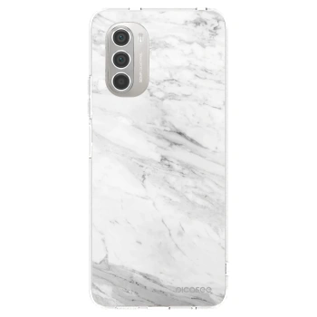 Picasee silikonowe przeźroczyste etui na Motorola Moto G51 - White marble