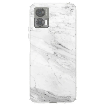 Picasee silikonowe przeźroczyste etui na Motorola Edge 30 Neo - White marble