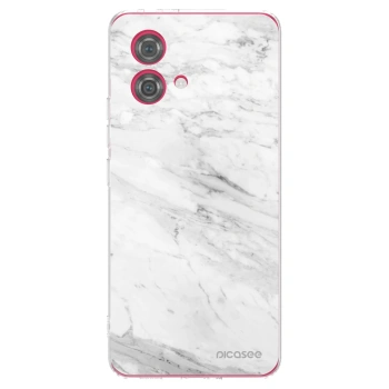 Picasee silikonowe przeźroczyste etui na Motorola Moto G84 5G - White marble