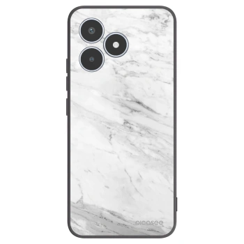 Picasee silikonowe czarne etui na Realme C53 - White marble