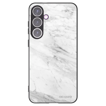 Picasee silikonowe czarne etui na Samsung Galaxy S24+ S926B 5G - White marble