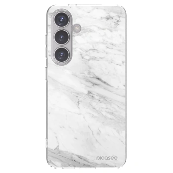 Picasee silikonowe przeźroczyste etui na Samsung Galaxy S24 S921B 5G - White marble