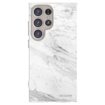 Picasee silikonowe przeźroczyste etui na Samsung Galaxy S24 Ultra S928B 5G - White marble