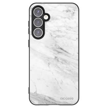 Picasee silikonowe czarne etui na Samsung Galaxy S23 FE S711B - White marble