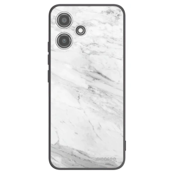 Picasee silikonowe czarne etui na Xiaomi Redmi 12 5G - White marble
